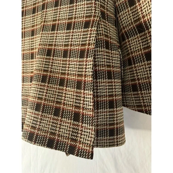 60’s Vintage ‘Continental Club’ Brown Plaid Two Button Blazer - Picture 10 of 11